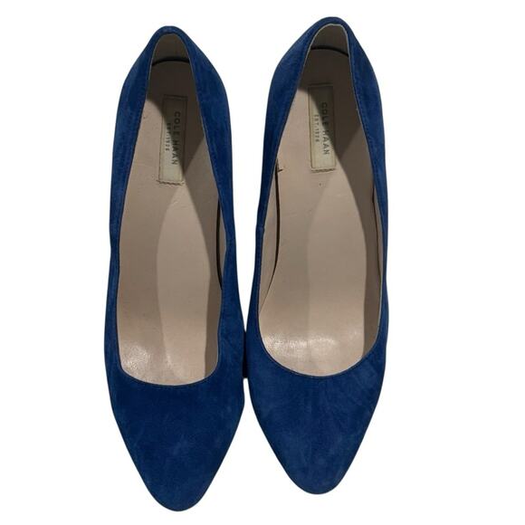 Cole Haan Grand Os Blue Suede Heel Women's Pumps Size 7 - Picture 2 of 9